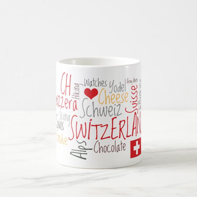 I Love Switzerland Favourite Swiss Things Coffee Mug (Center)
