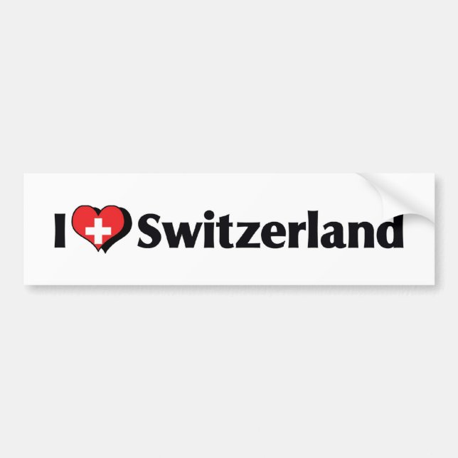 I Love Switzerland Flag Bumper Sticker (Front)