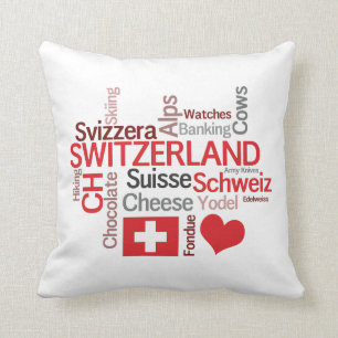 I Love Switzerland Funny Swiss Cliches Cushion
