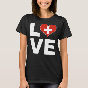I Love Switzerland Heart Flag Switzerland T-Shirt