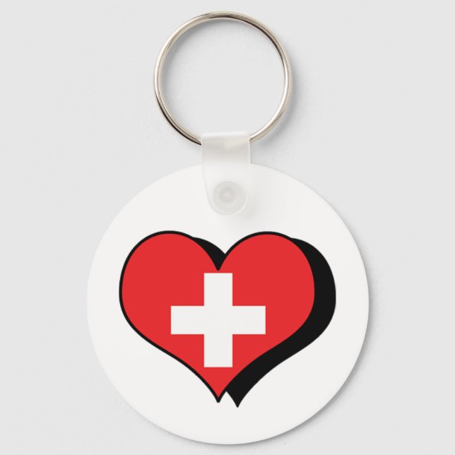 I Love Switzerland Keychain (Front)