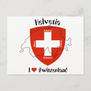 I love Switzerland Postkarte Postcard