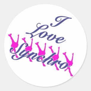 I Love Synchro Classic Round Sticker
