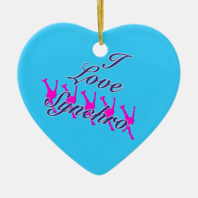 I Love Synchro Ornament - Your Name on Back (Front)