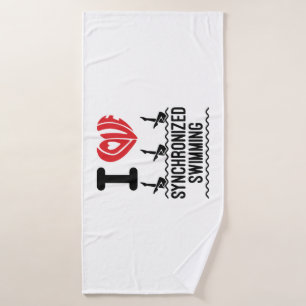 I Love Synchronised Swimming Bath Towel