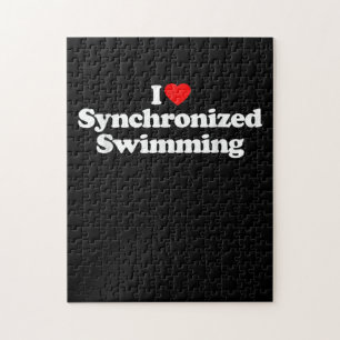 I Love Synchronised Swimming Heart Souvenir Funny Jigsaw Puzzle