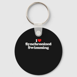 I Love Synchronised Swimming Heart Souvenir Funny Key Ring