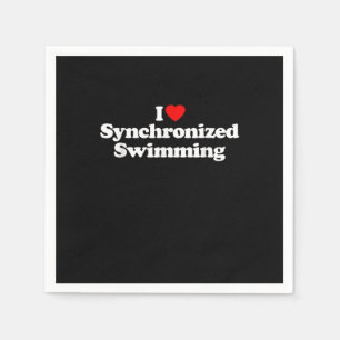 I Love Synchronised Swimming Heart Souvenir Funny Napkin