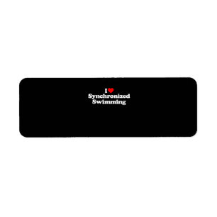 I Love Synchronised Swimming Heart Souvenir Funny Return Address Label