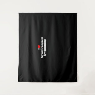 I Love Synchronised Swimming Heart Souvenir Funny Tapestry