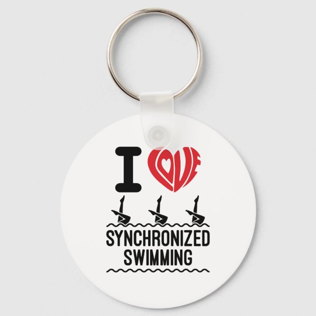 I Love Synchronised Swimming Key Ring (Front)