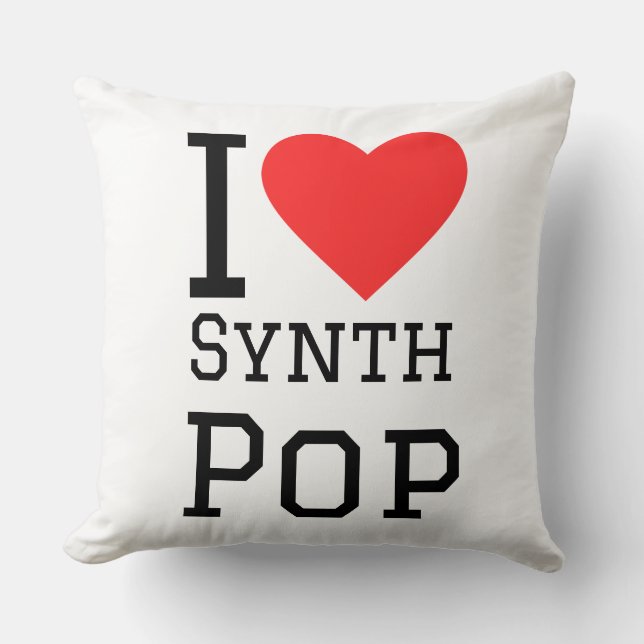 I love synth pop square sticker cushion (Front)