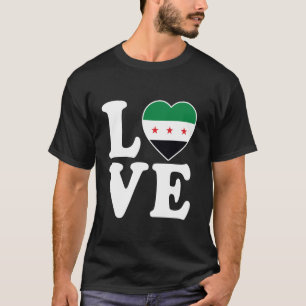 I Love Syria Flag Map Free Syrian Flag T-Shirt