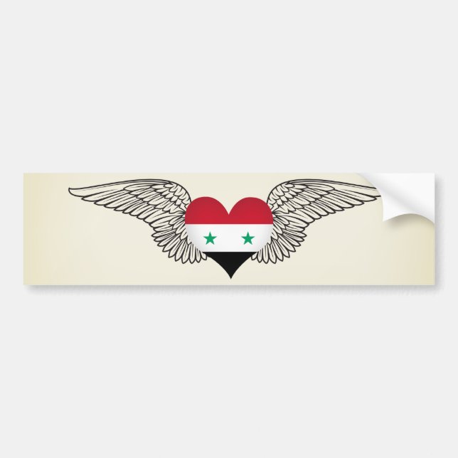 I Love Syria -wings Bumper Sticker (Front)
