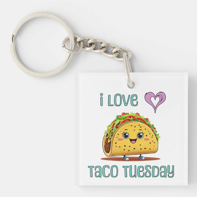 I Love Taco Tuesday Key Ring (Front)