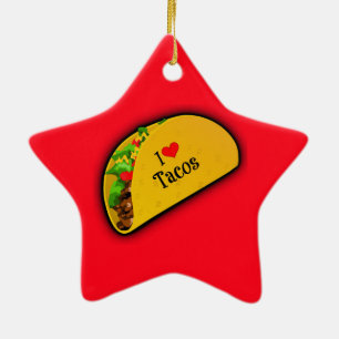 I Love Tacos Ceramic Tree Decoration