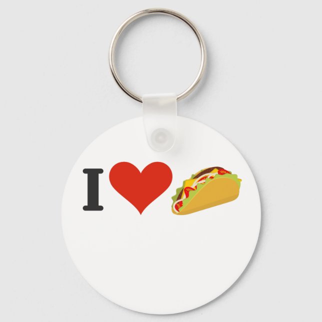 I Love Tacos For Taco Lovers Key Ring (Front)