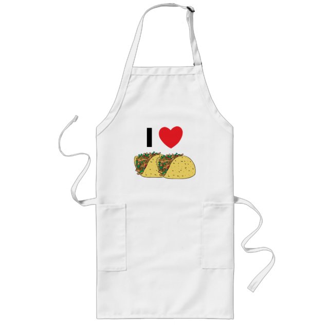 I Love Tacos Long Apron (Front)