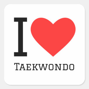 I love taekwondo square sticker