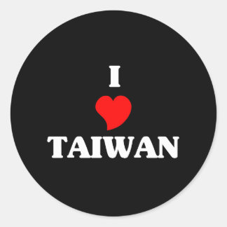 I Love Taiwan Classic Round Sticker