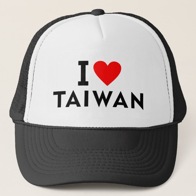 I love Taiwan country like heart travel tourism Trucker Hat (Front)