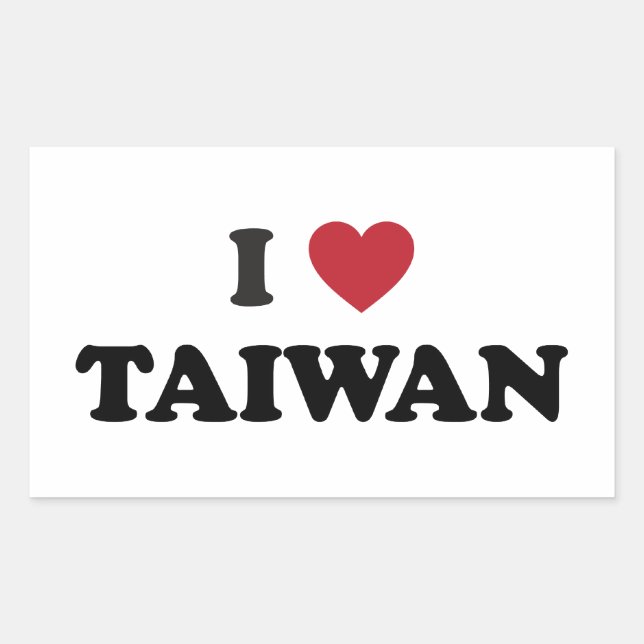 I Love Taiwan Rectangular Sticker (Front)