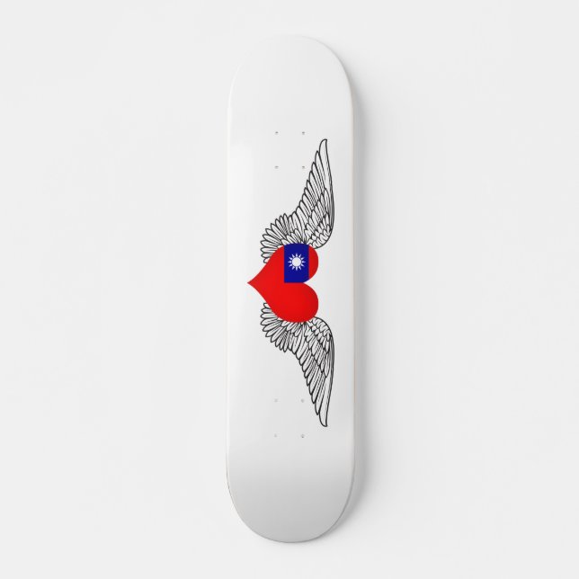 I Love Taiwan -wings Skateboard (Front)