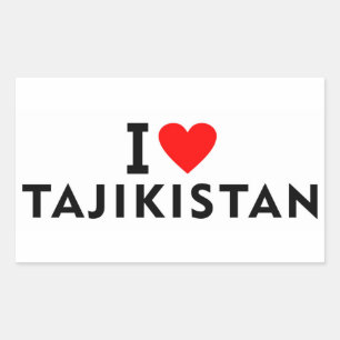 I love Tajikistan country like heart travel touris Rectangular Sticker