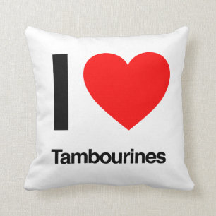 i love tambourines cushion