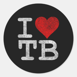 I Love Tampa Bay I Heart Tb Florida Football  Classic Round Sticker