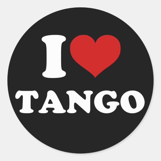 I Love Tango Classic Round Sticker (Front)