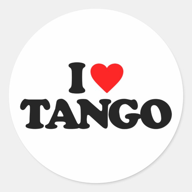 I LOVE TANGO CLASSIC ROUND STICKER (Front)