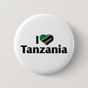 I Love Tanzania Flag 6 Cm Round Badge