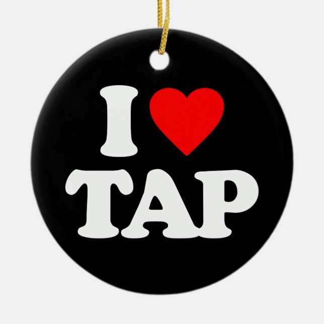 I LOVE TAP CERAMIC TREE DECORATION (Front)