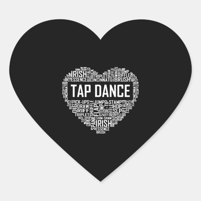 I Love Tap Dance Dog Lover Dancer Gifts for Women Heart Sticker (Front)