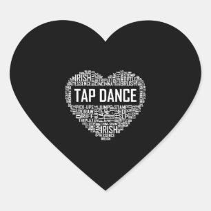 I Love Tap Dance Dog Lover Dancer Gifts for Women Heart Sticker