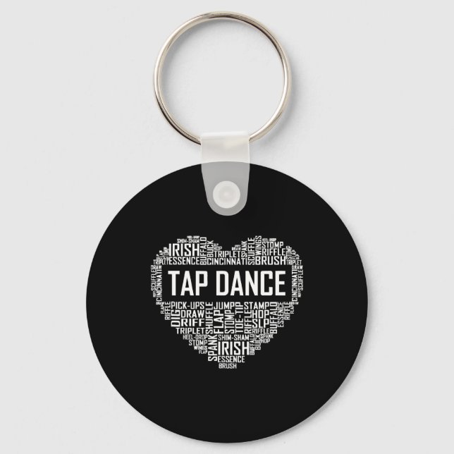 I Love Tap Dance Dog Lover Dancer Gifts for Women Key Ring (Front)