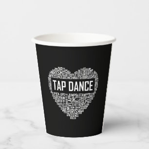 I Love Tap Dance Dog Lover Dancer Gifts for Women Paper Cups