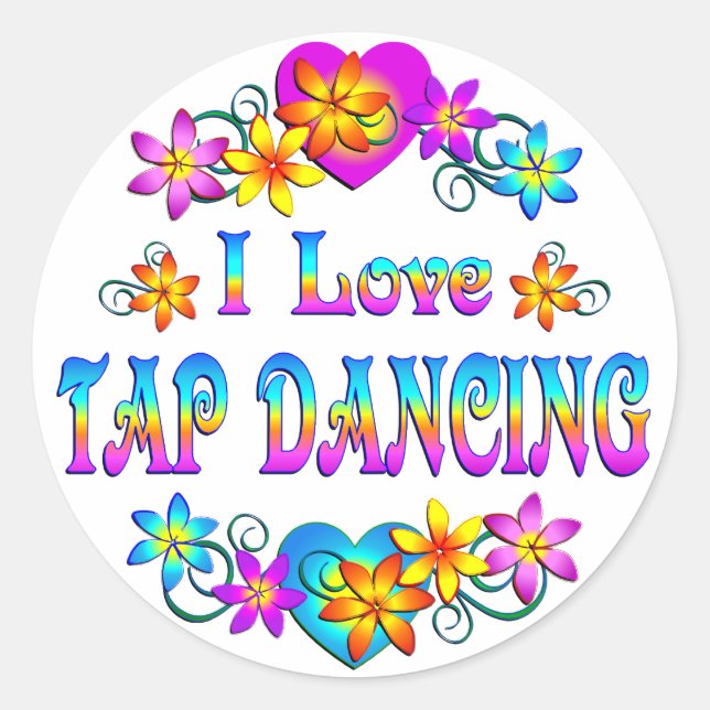 I Love Tap Dancing Classic Round Sticker (Front)