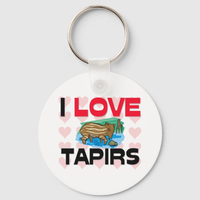 I Love Tapirs Key Ring (Front)