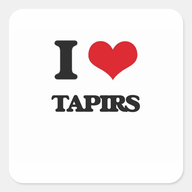 I love Tapirs Square Sticker (Front)