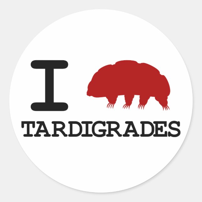 I Love Tardigrades Classic Round Sticker (Front)