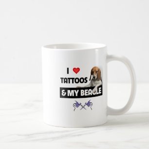I Love Tattoos And My Beagle Dog Tattooed Mum Dad  Coffee Mug