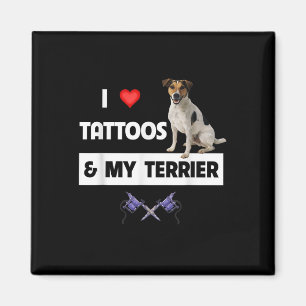 I Love Tattoos And My Jack Russell Terrier Dog Mum Magnet