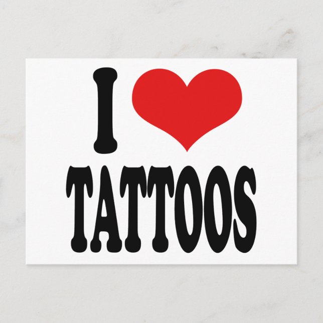 I Love Tattoos Postcard (Front)