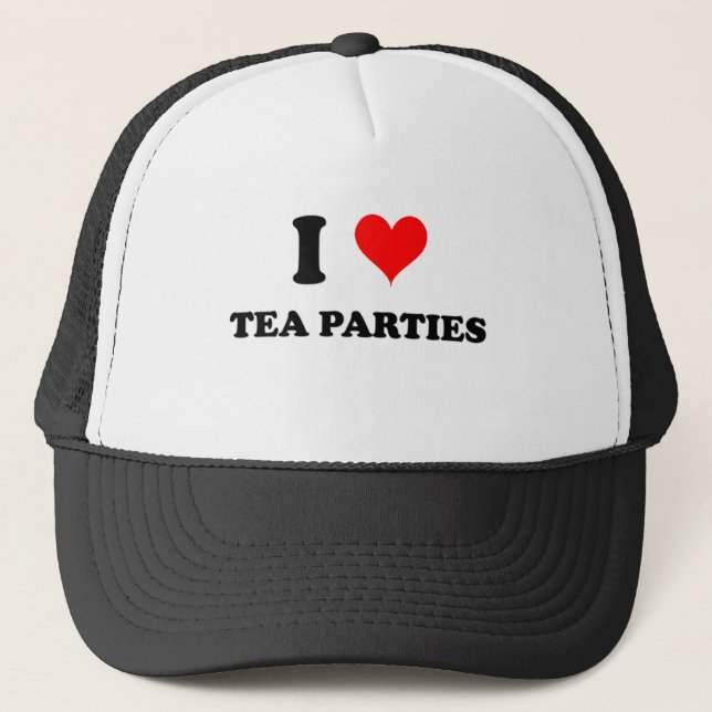 I Love Tea Parties Trucker Hat (Front)