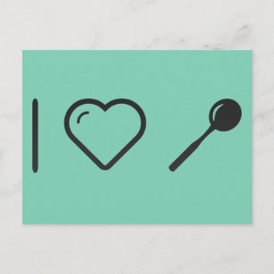 I Love Tea Spoons Postcard
