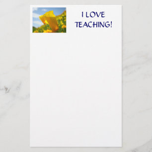I LOVE TEACHING! Stationery Gifts POPPY FLOWERS