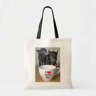 I Love Teacup Pigs Cotton Bag