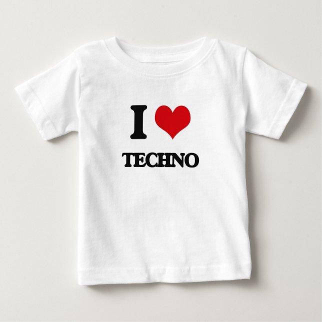 I Love TECHNO Baby T-Shirt (Front)